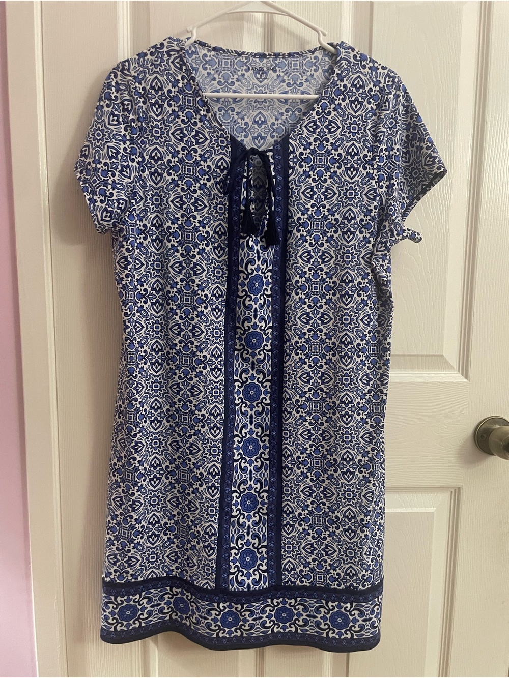 Lands' End Blue and White Printed Tunic